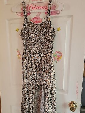art class Black Daisy Print Girls' Casual Dress